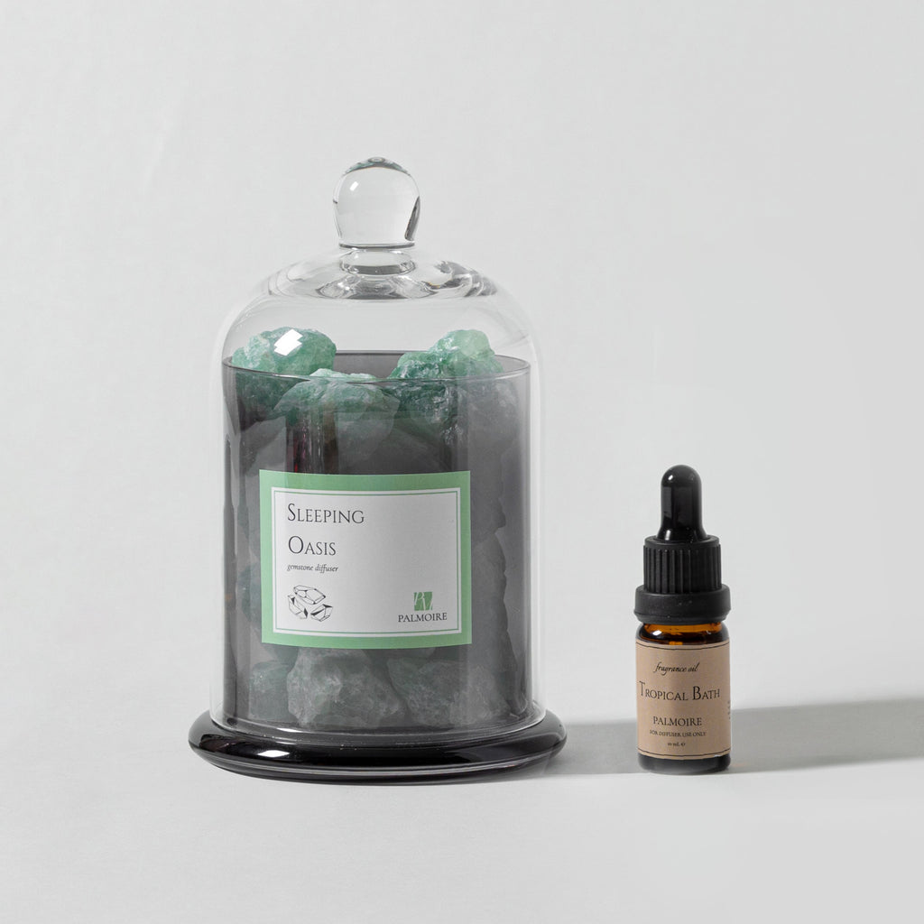 Sleeping Oasis Gemstone Diffuser & Tropical Bath Fragrance Oil