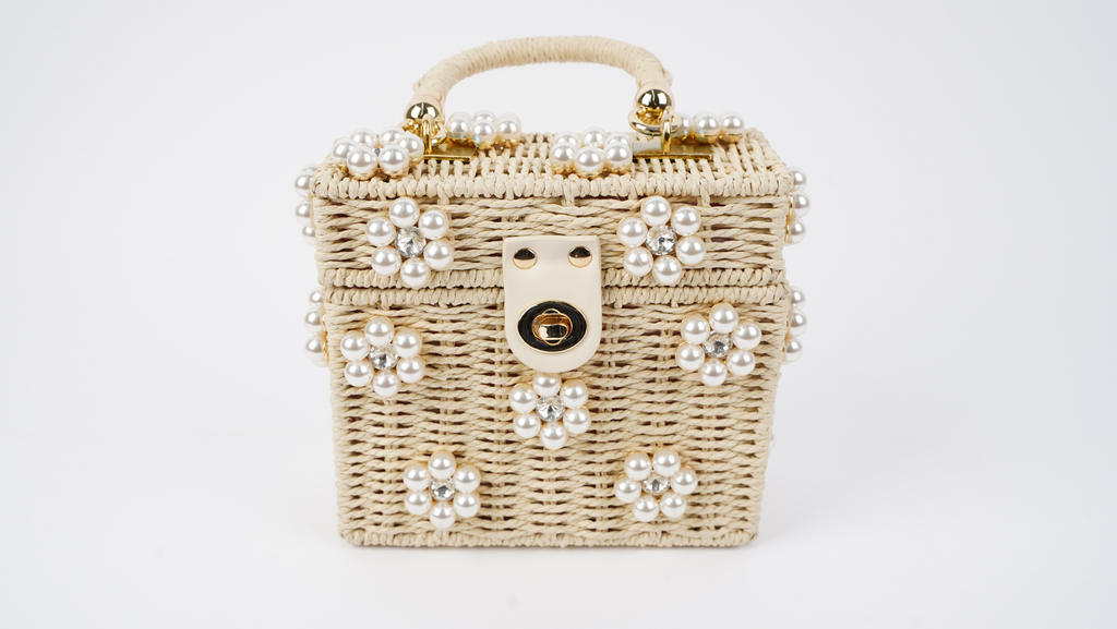 Pretty in Pearls Daisy Top-Handle Purse