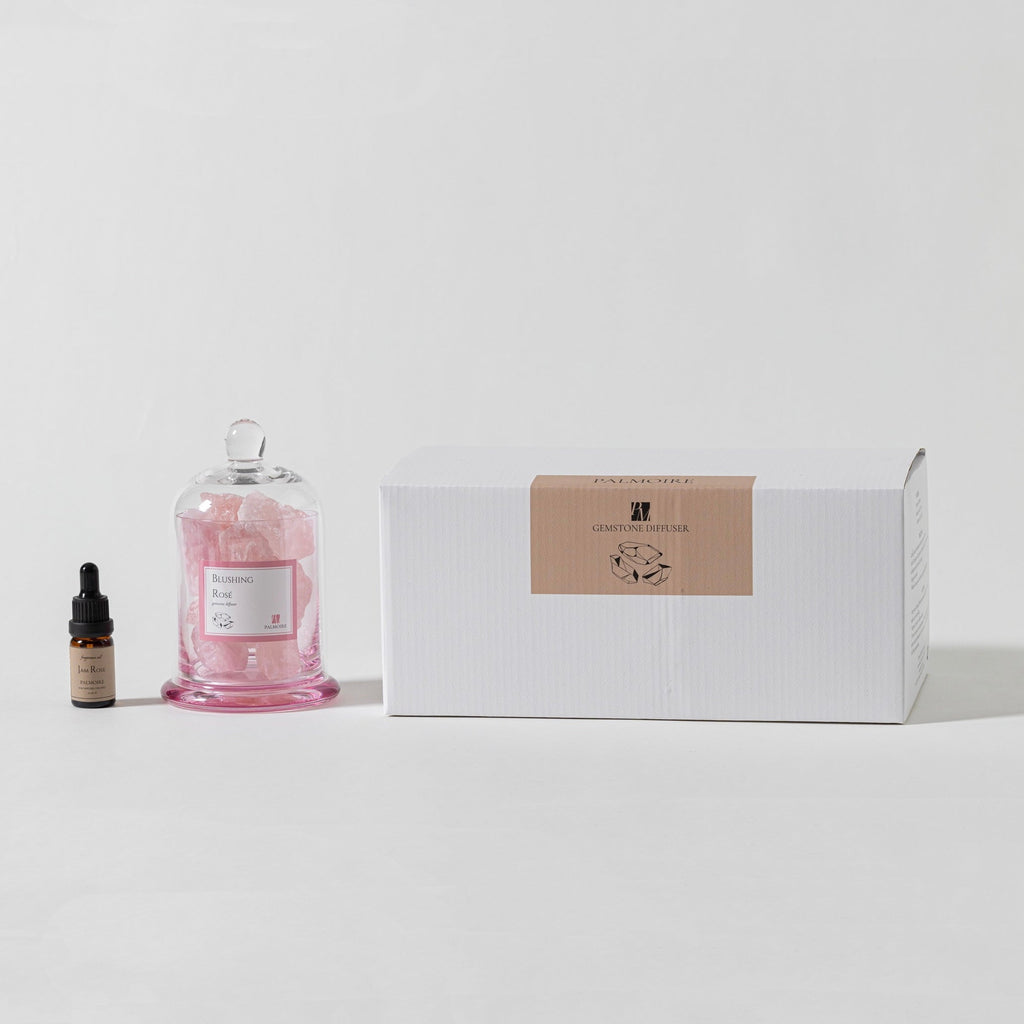 Blushing Rosé Gemstone Diffuser & Jam Rose Fragrance Oil