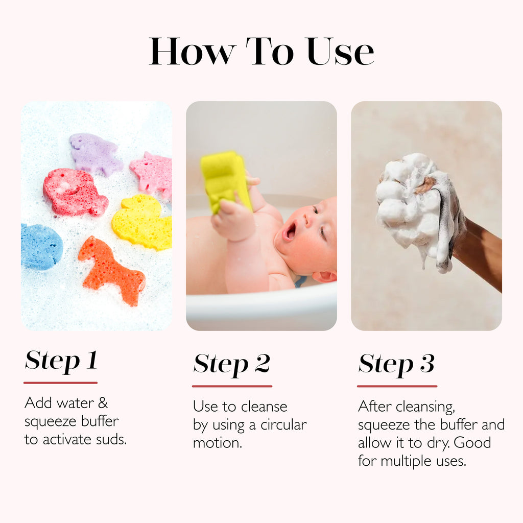 Eco Animals Kids’ Body Wash Buffers | 3-Piece Set