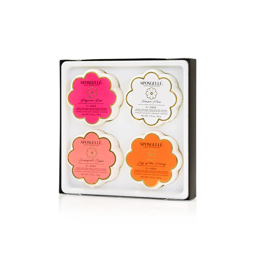 Spongette Travel Body Buffers | 4-Piece Gift Set 1