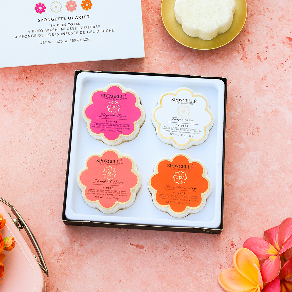 Spongette Travel Body Buffers | 4-Piece Gift Set 1