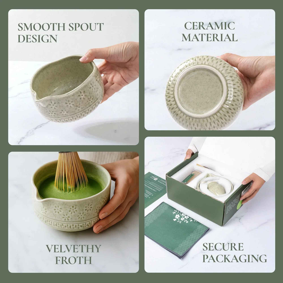 7-Piece Matcha Whisk & Ceramic Bowl Gift Set
