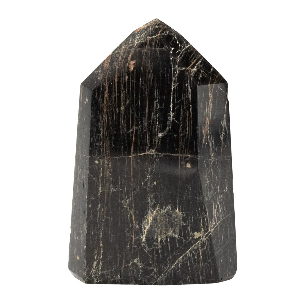 Black Tourmaline with Hematite Polished Point
