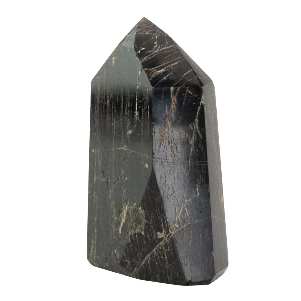 Black Tourmaline with Hematite Polished Point