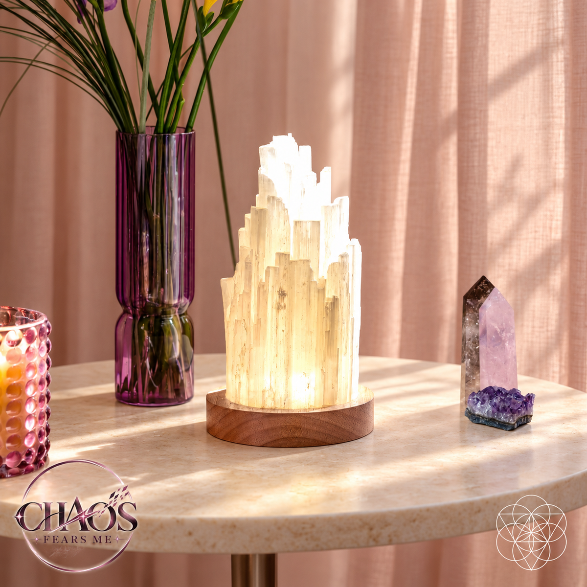 Evening Reset Selenite Lamp