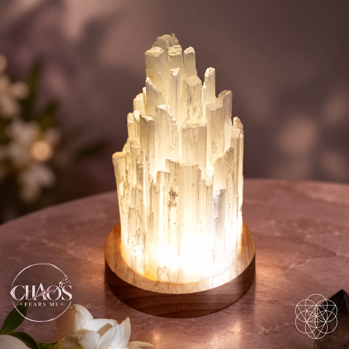 Evening Reset Selenite Lamp