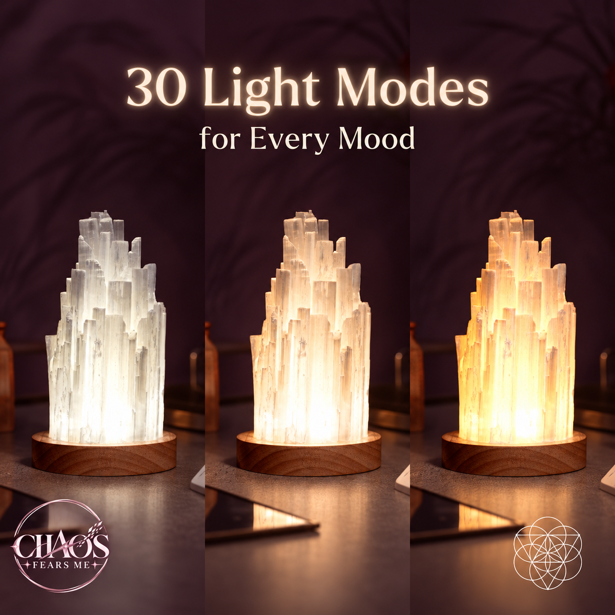 Evening Reset Selenite Lamp