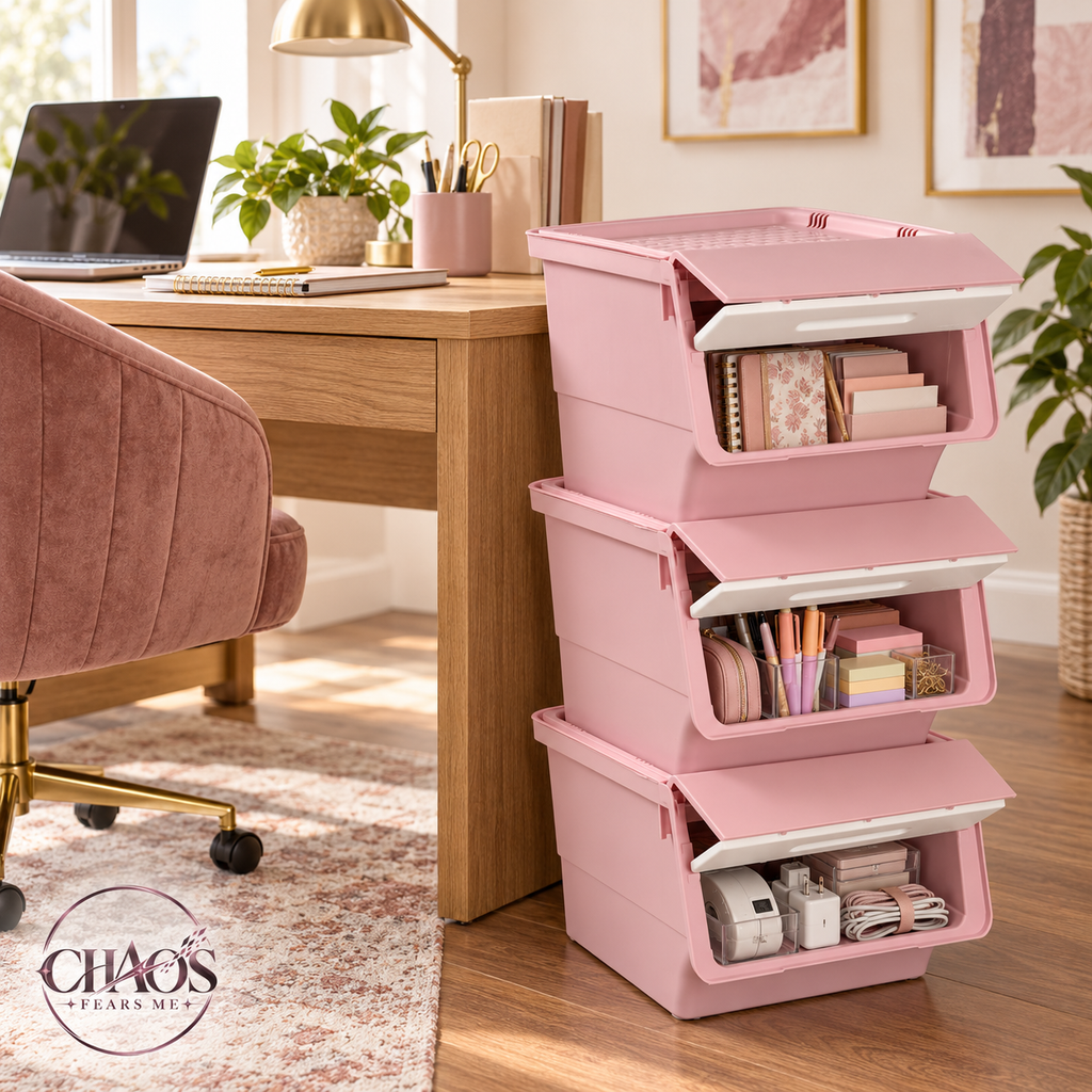 Stackable Storage Bins with Front-Opening Lids — 12.5 QT Small (Set of 3)