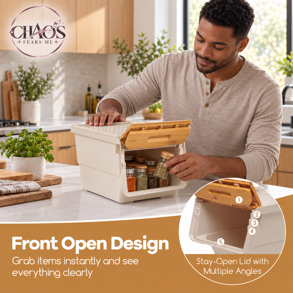Stackable Storage Bins with Front-Opening Lids — 12.5 QT Small (Set of 3)