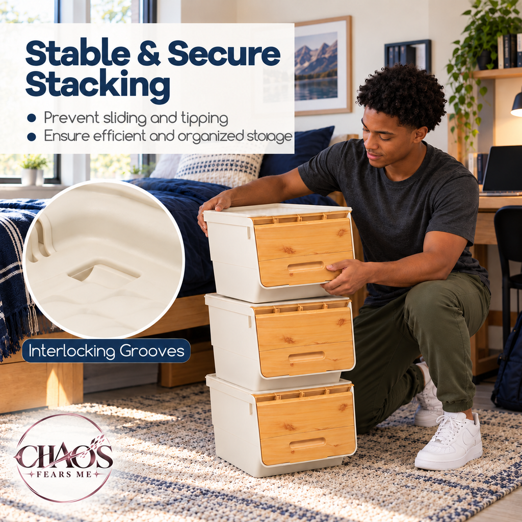 Stackable Storage Bins with Front-Opening Lids — 12.5 QT Small (Set of 3)