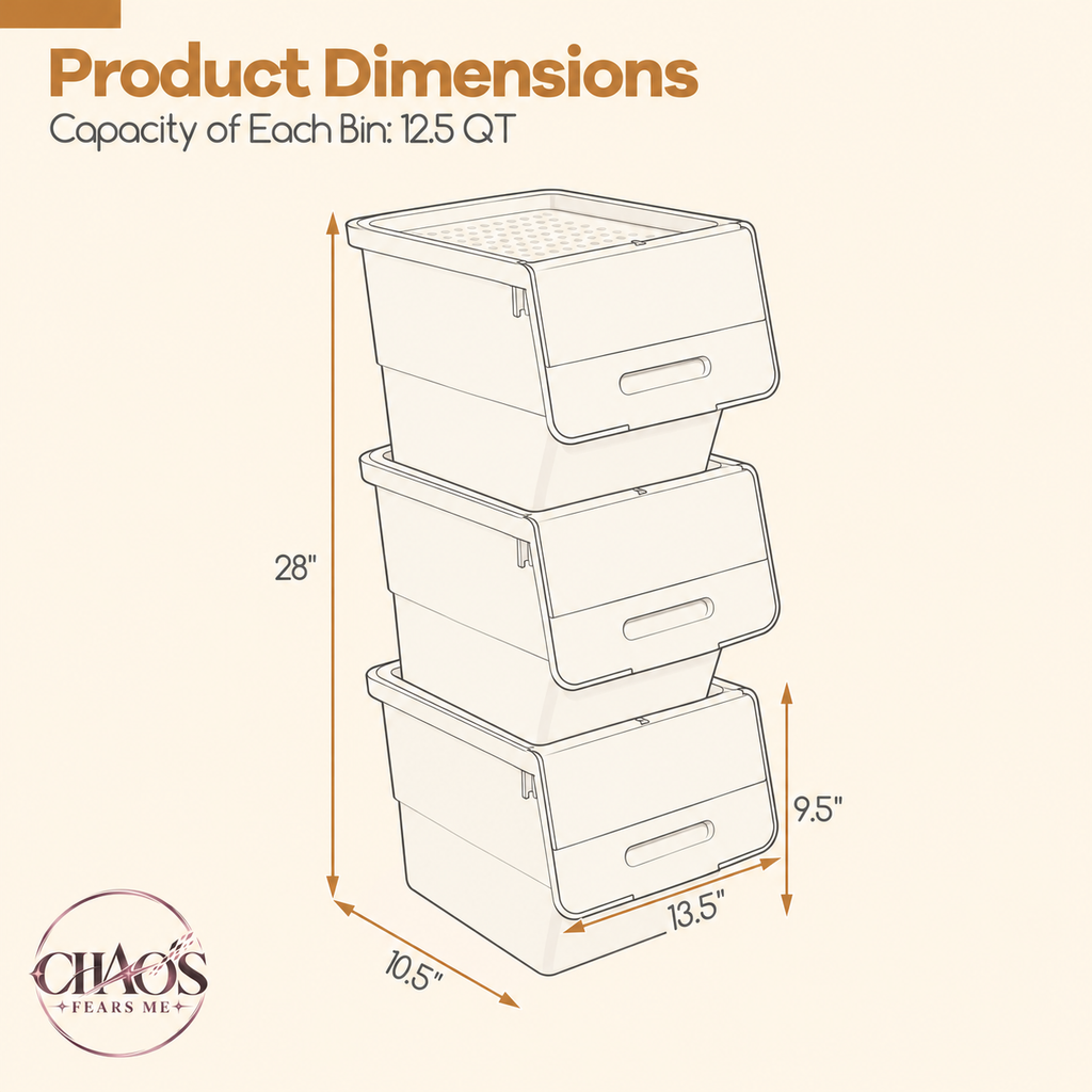 Stackable Storage Bins with Front-Opening Lids — 12.5 QT Small (Set of 3)