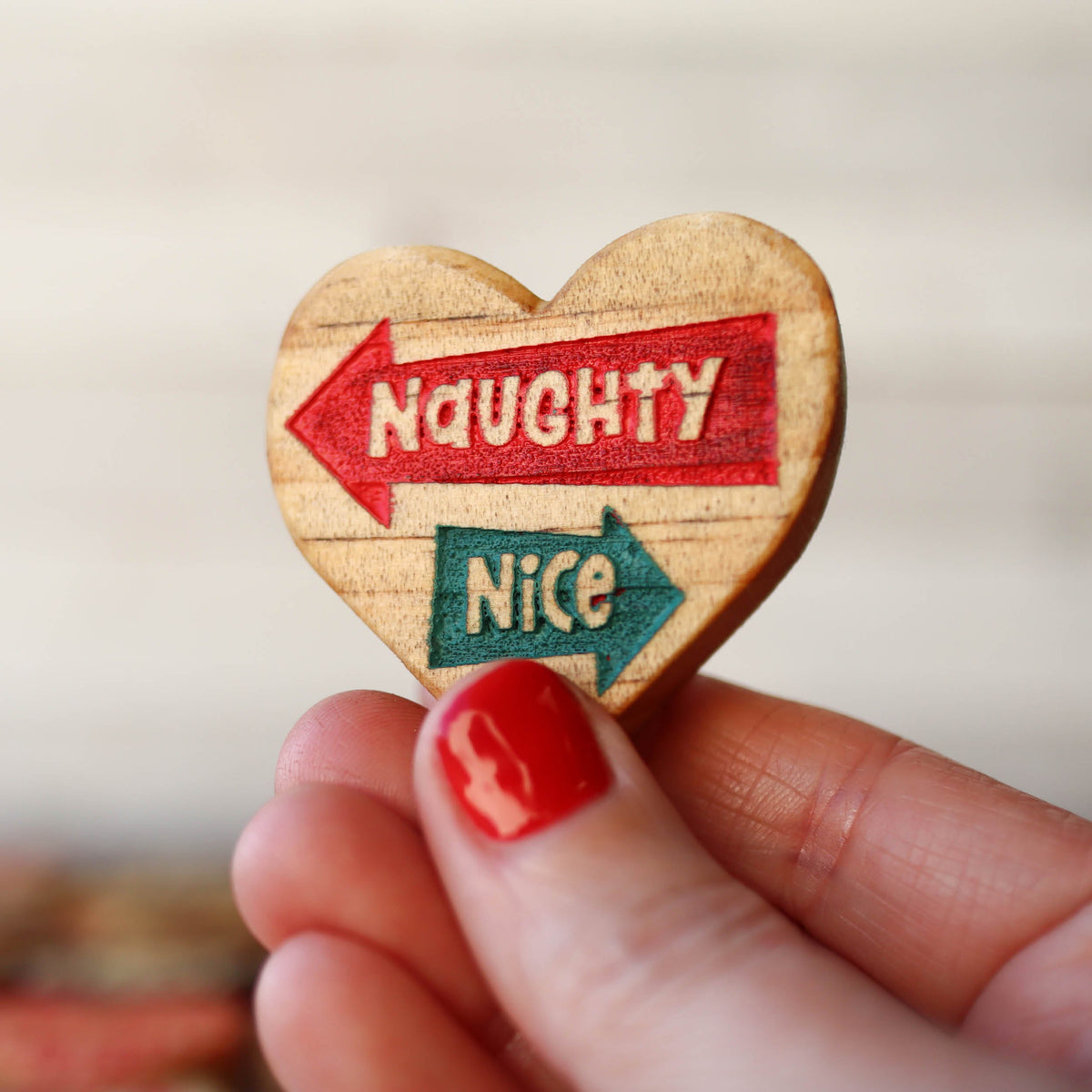 Engraved Wooden Christmas Hearts | Set of 6