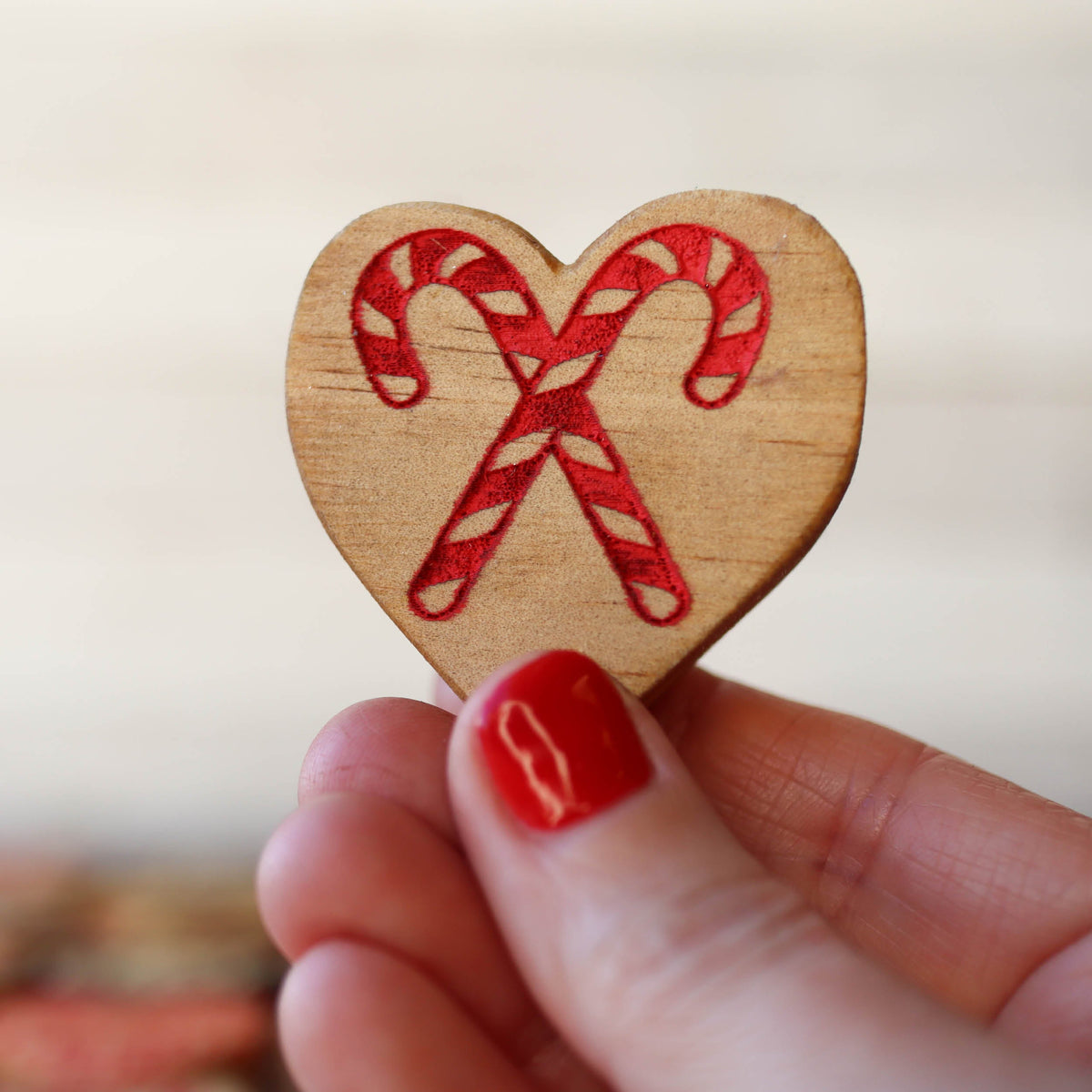 Engraved Wooden Christmas Hearts | Set of 6