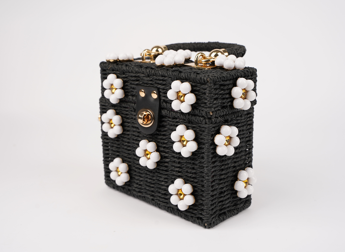 The Daisy Classic Black Top-Handle Purse