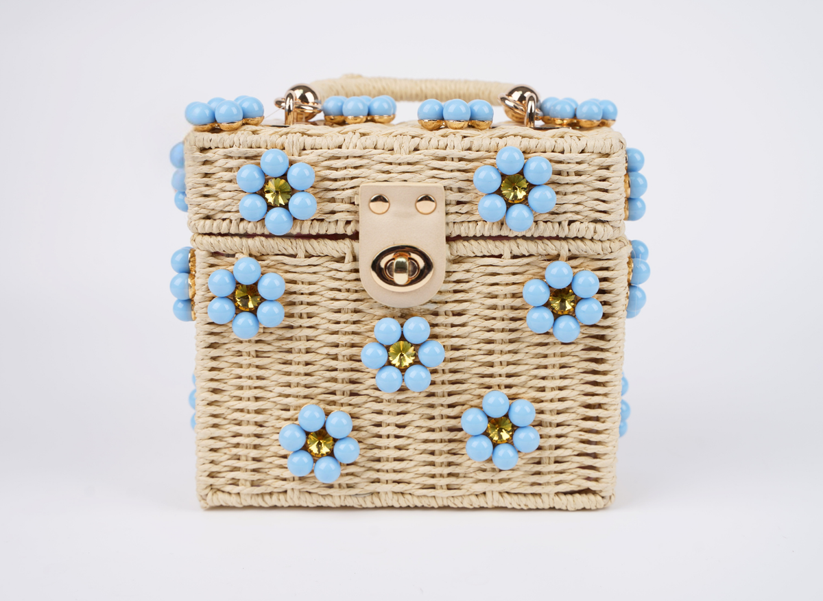 Feelin' Blue Daisy Top-Handle Purse