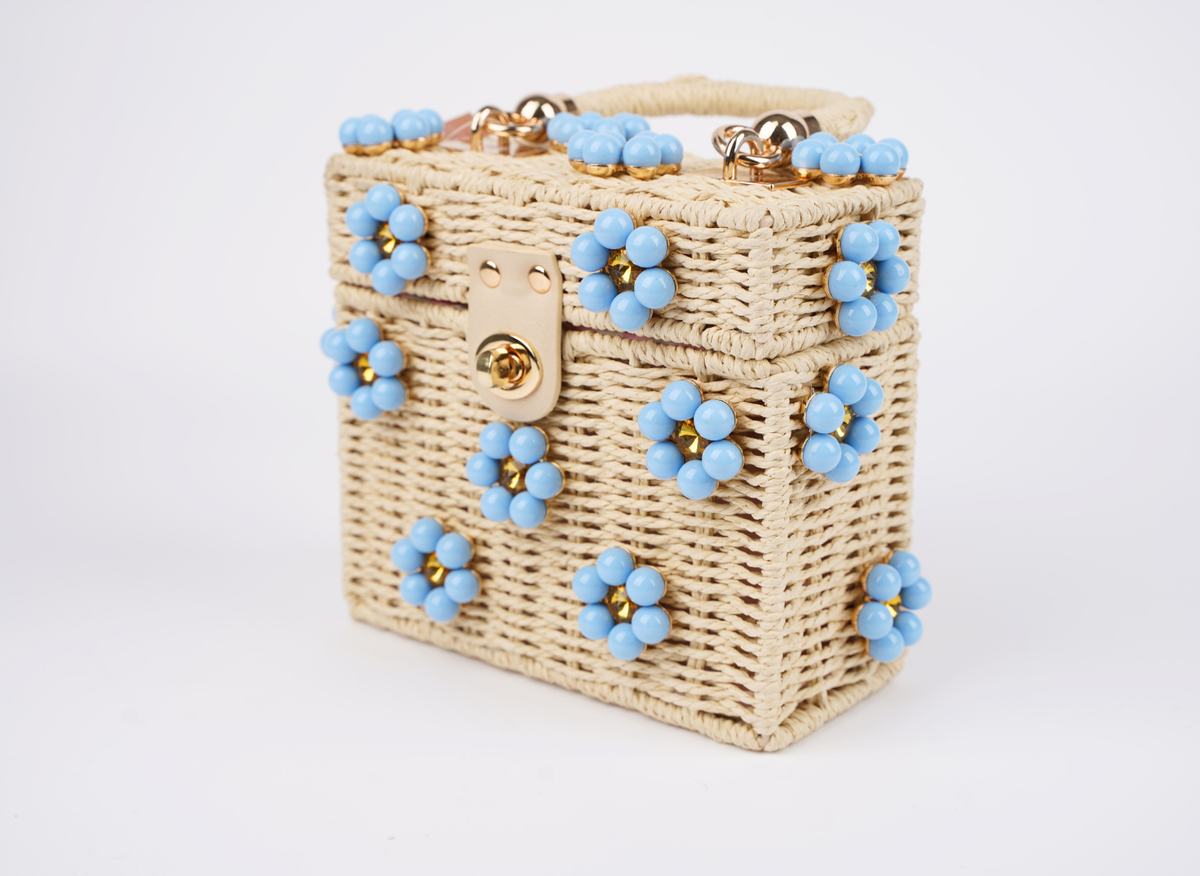 Feelin' Blue Daisy Top-Handle Purse