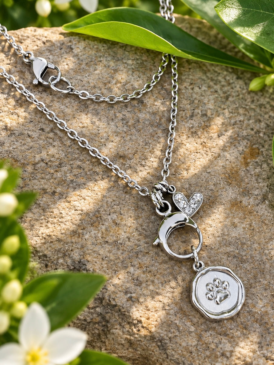 Paw Print Charm Necklace