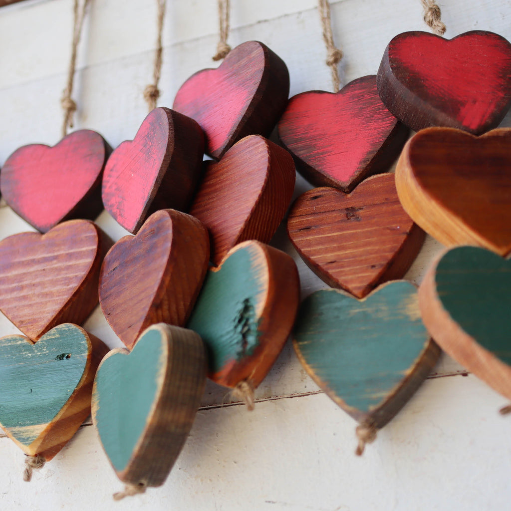 Christmas Wooden Heartstrings | Three Connected Hearts