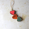 Christmas Wooden Heartstrings | Three Connected Hearts