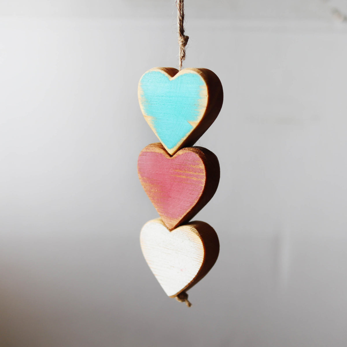 Christmas Wooden Heartstrings | Three Connected Hearts