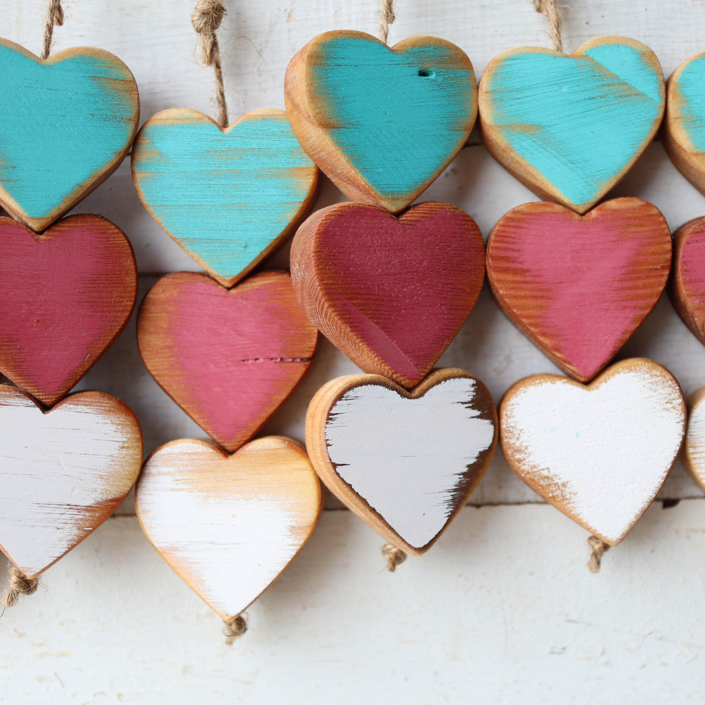 Christmas Wooden Heartstrings | Three Connected Hearts