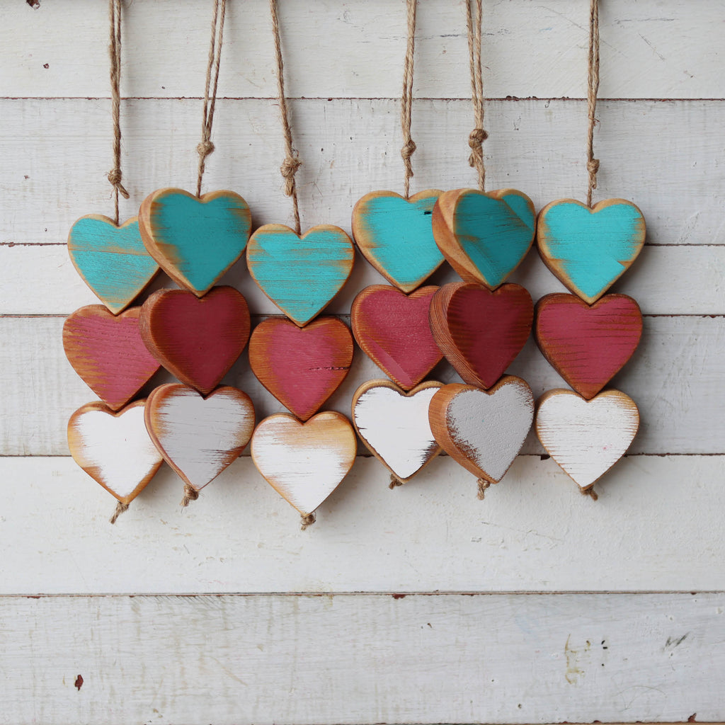 Christmas Wooden Heartstrings | Three Connected Hearts