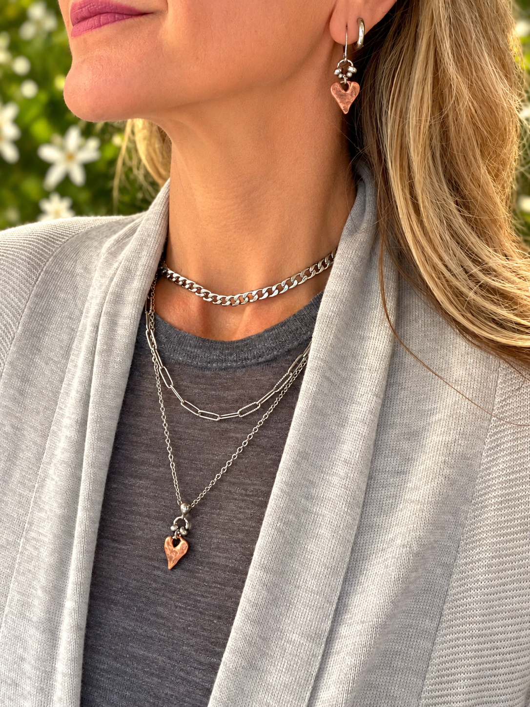 Rustic Heart Pendant Necklace
