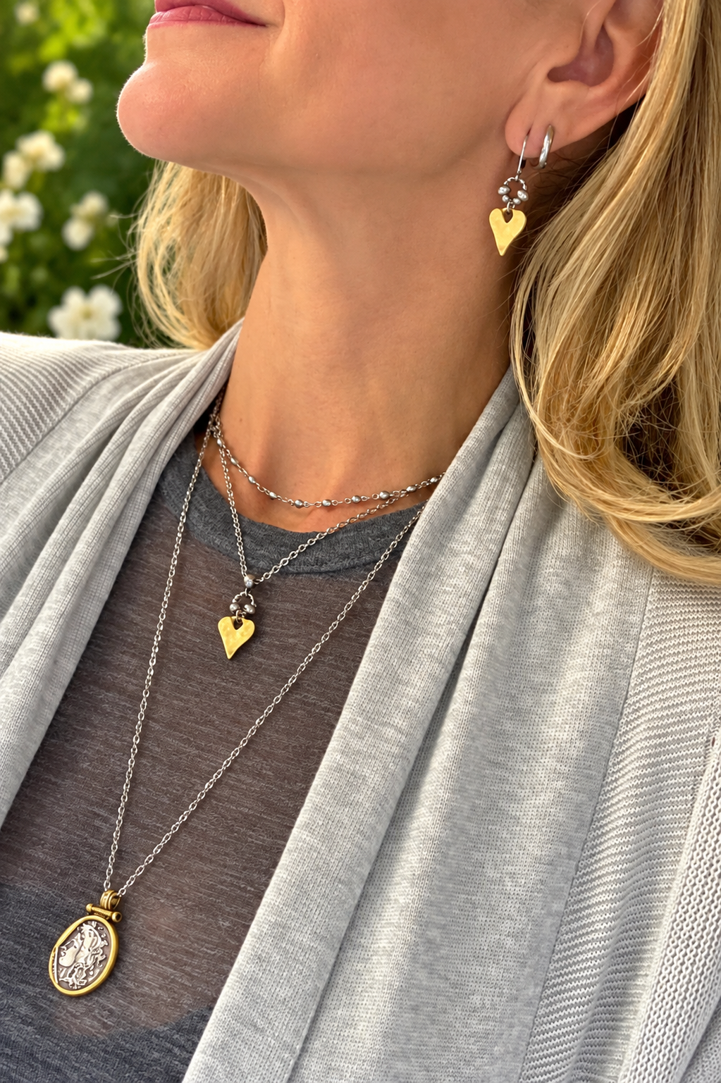 Rustic Heart Pendant Necklace