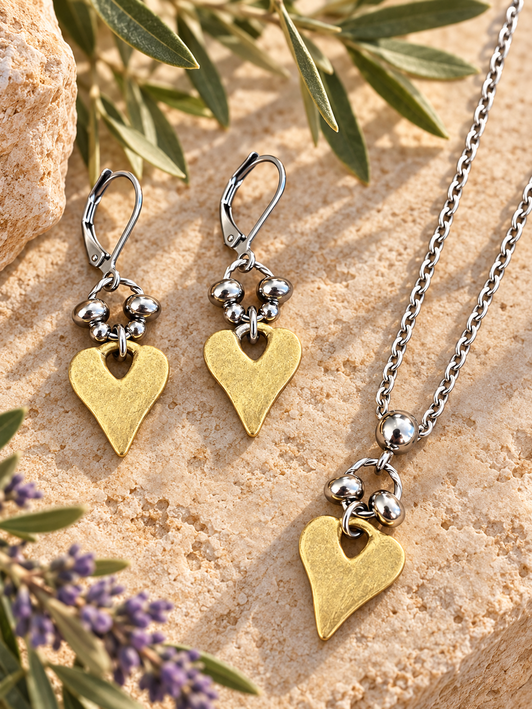 Rustic Heart Pendant Necklace