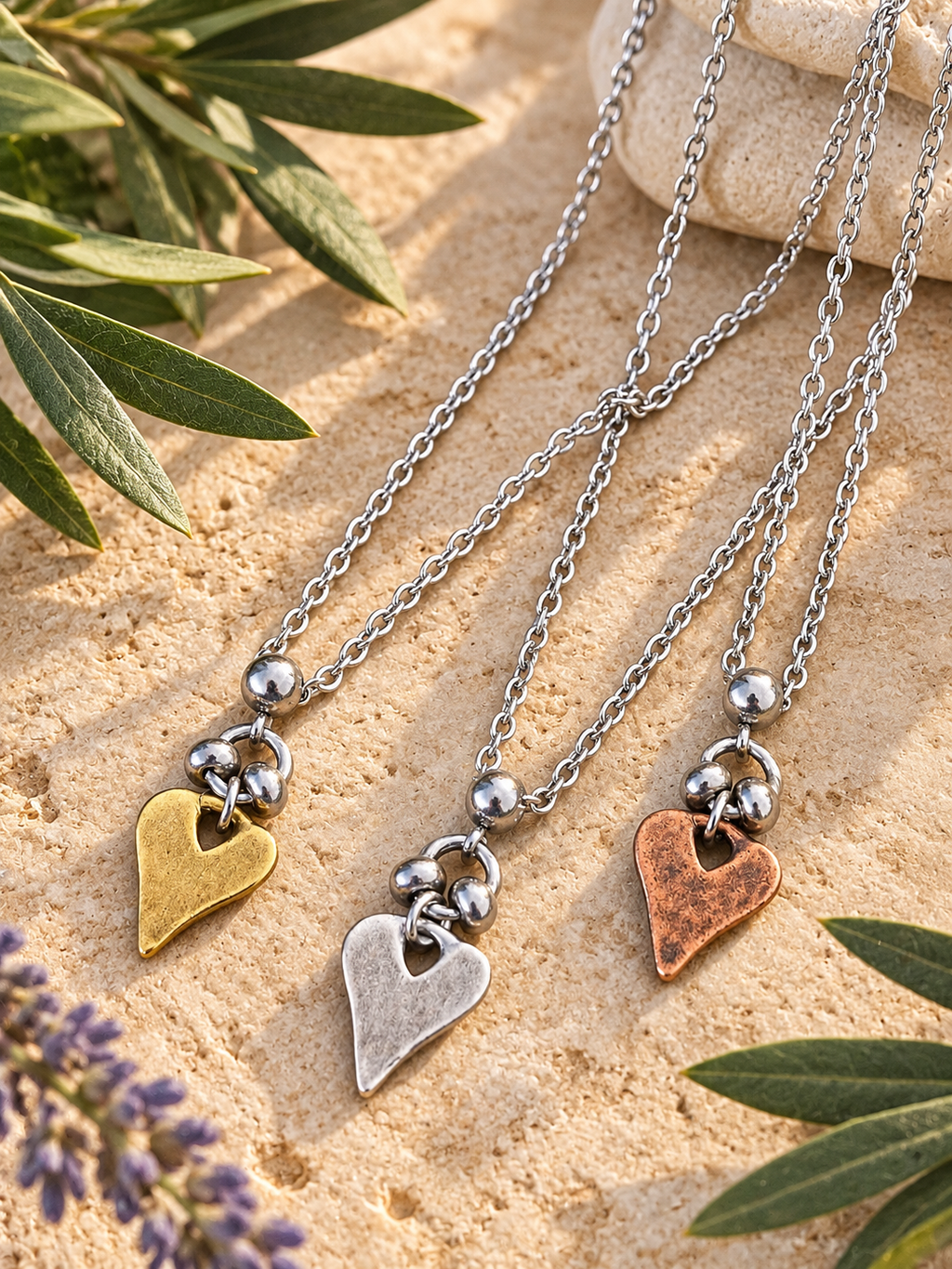 Rustic Heart Pendant Necklace