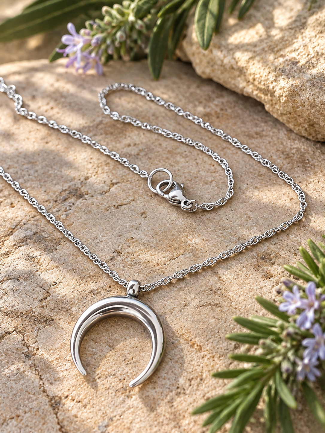 Crescent Moon Pendant Necklace