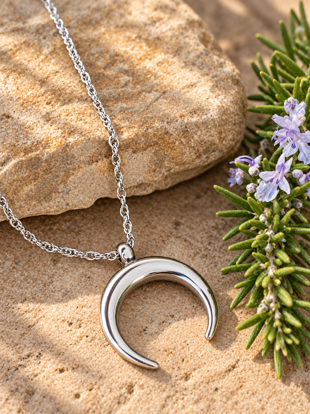 Crescent Moon Pendant Necklace