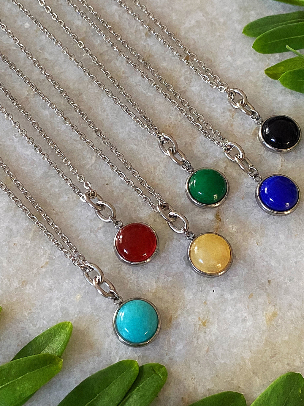 Stone Charm Pendant Necklace