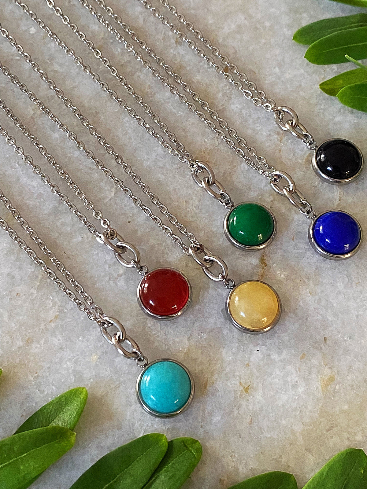 Stone Charm Pendant Necklace