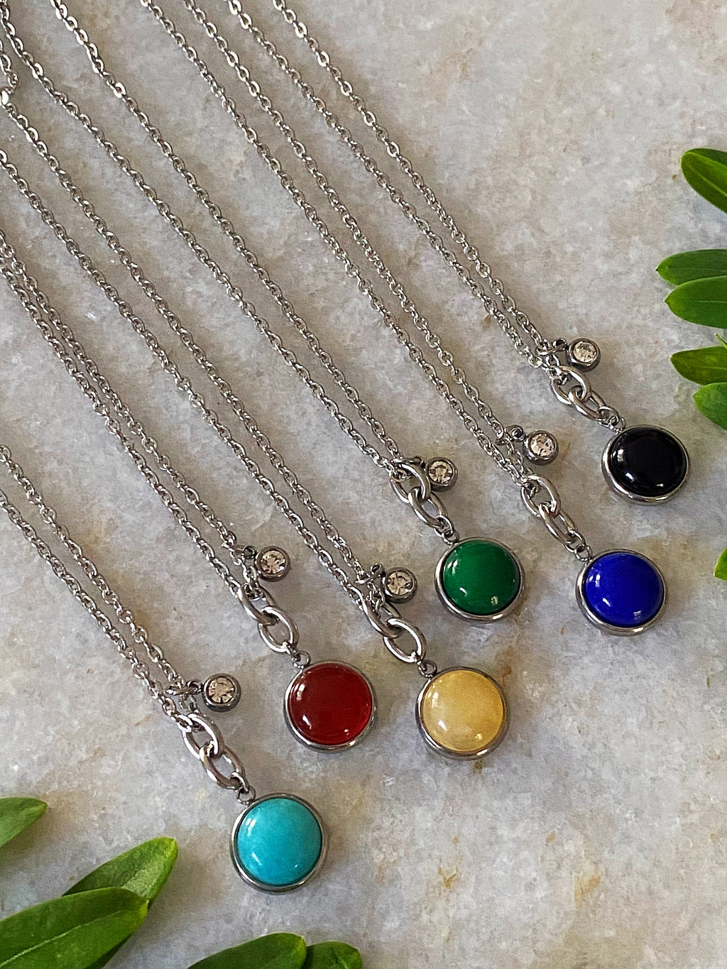 Stone Charm Pendant Necklace