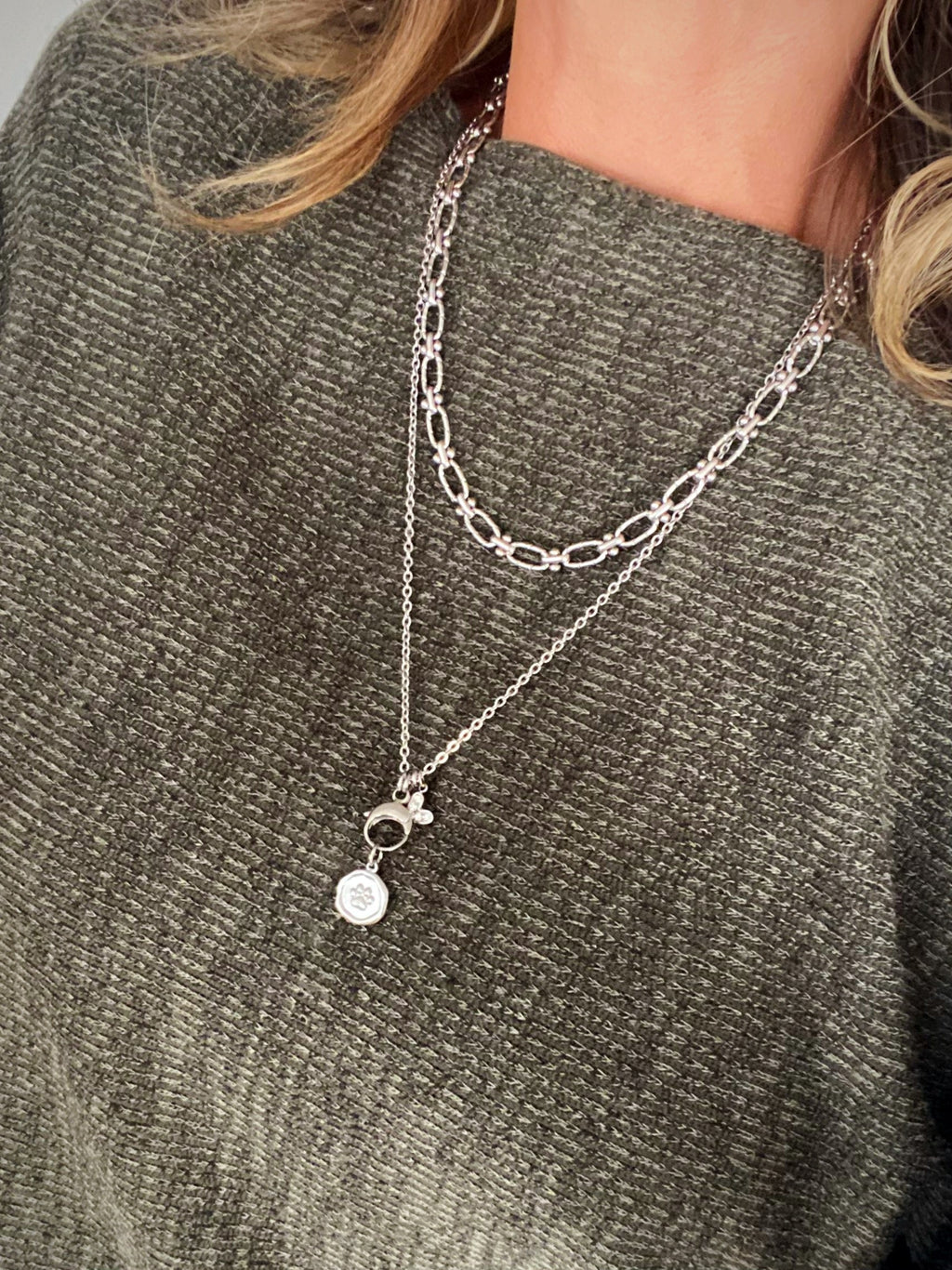 Paw Print Charm Necklace