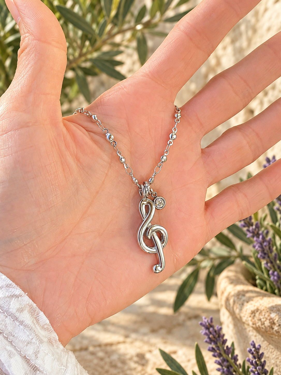 Musical Note Necklace | Treble Clef Pendant
