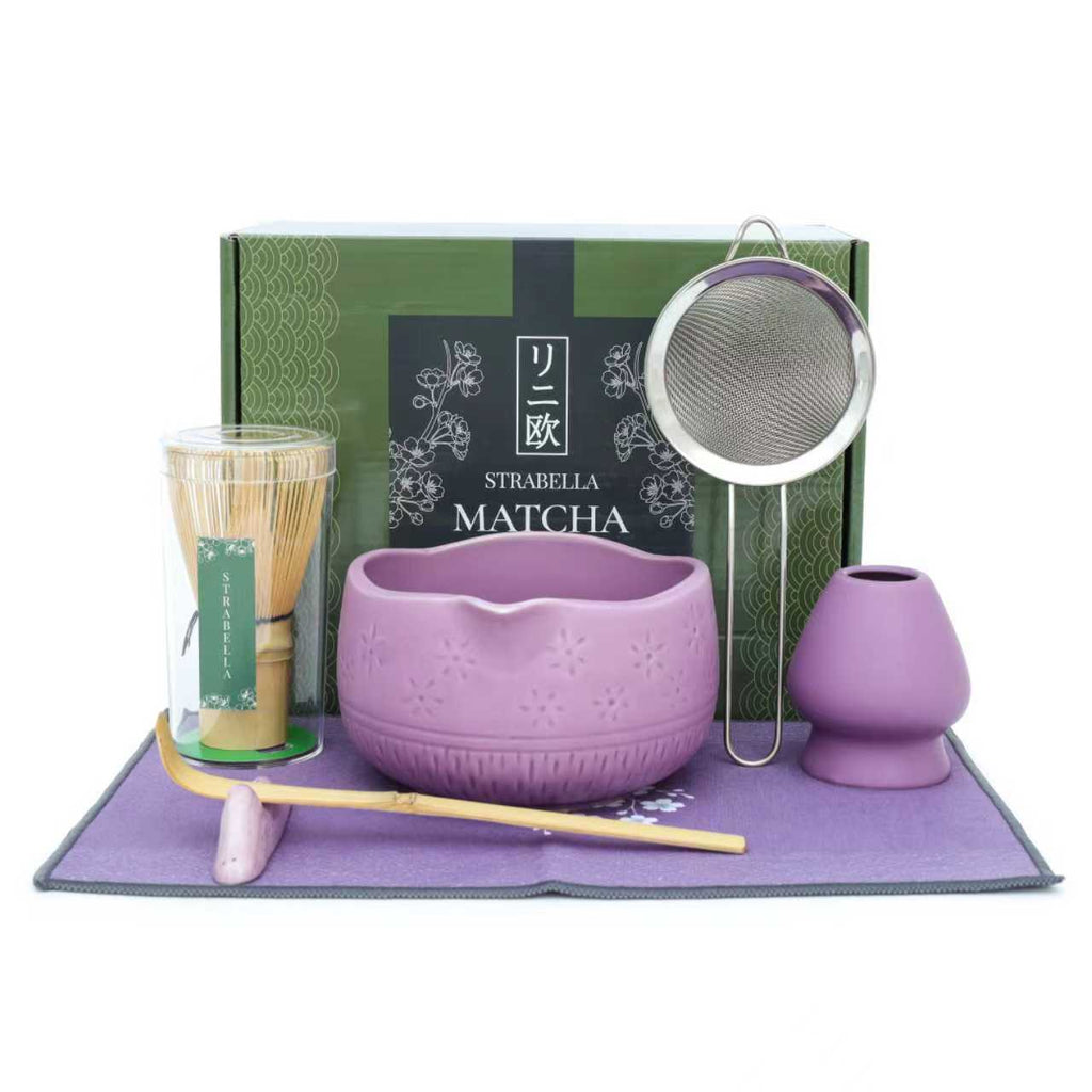 7-Piece Matcha Whisk & Ceramic Bowl Gift Set