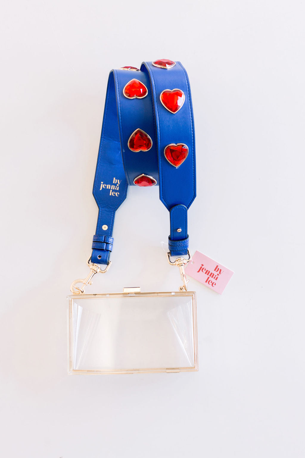 Crystal Heart Adjustable Crossbody Purse Strap