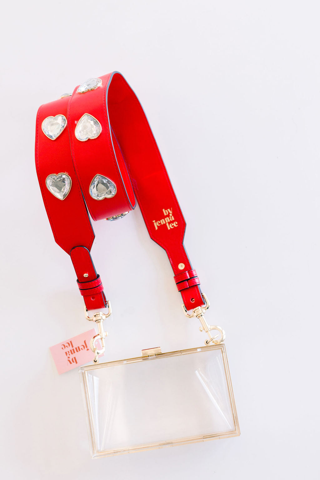 Crystal Heart Adjustable Crossbody Purse Strap