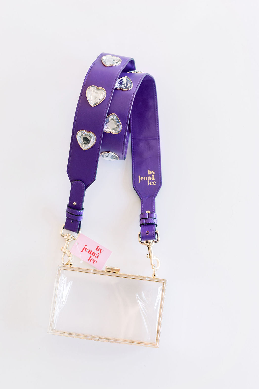 Crystal Heart Adjustable Crossbody Purse Strap