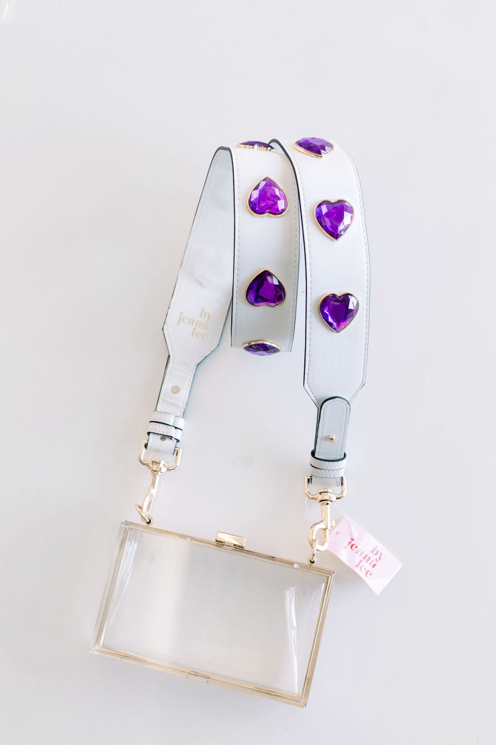 Crystal Heart Adjustable Crossbody Purse Strap
