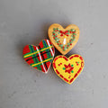 Hand-Painted Wooden Christmas Hearts | Set of 3