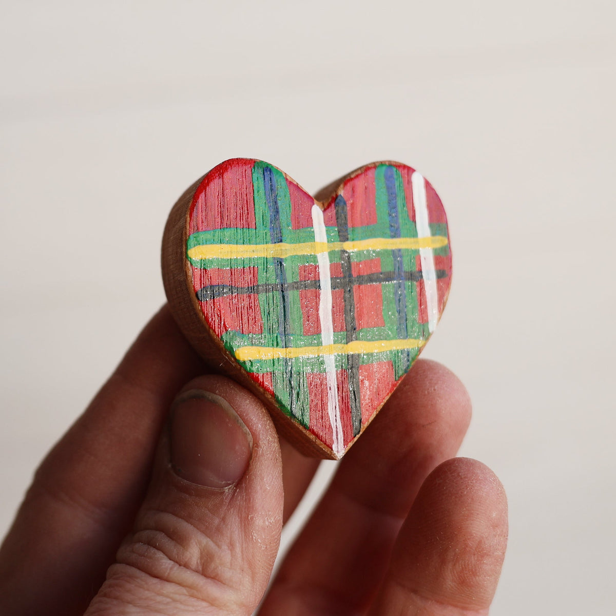 Hand-Painted Wooden Christmas Hearts | Set of 3