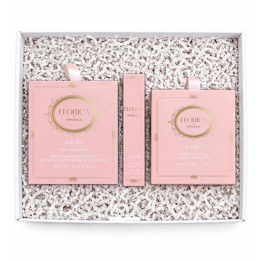 Awakening Jude Rose Body Buffer, Perfume & Candle Gift Set
