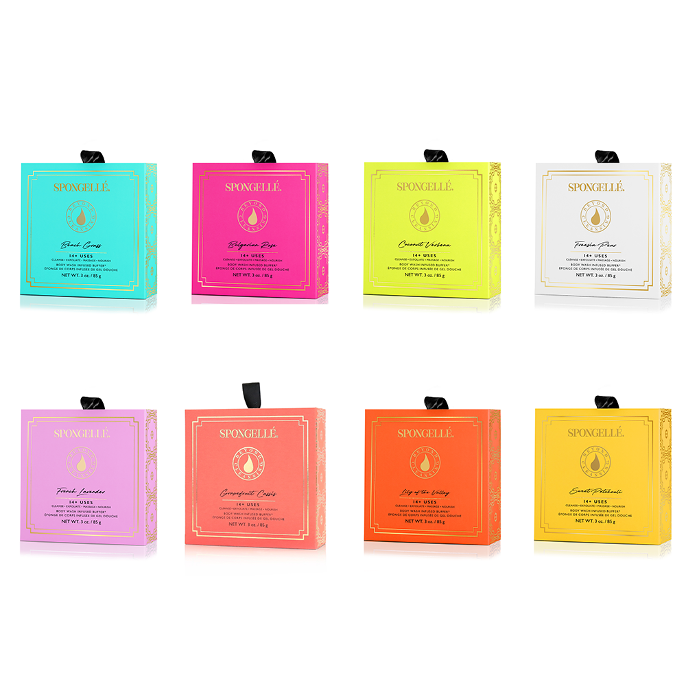 Boxed Flower Body Wash Buffers | 8-Piece Assorted Set