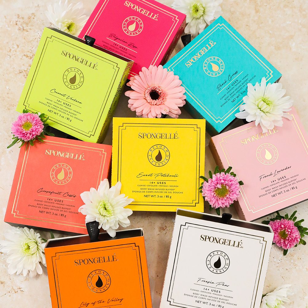 Boxed Flower Body Wash Buffers | 8-Piece Assorted Set