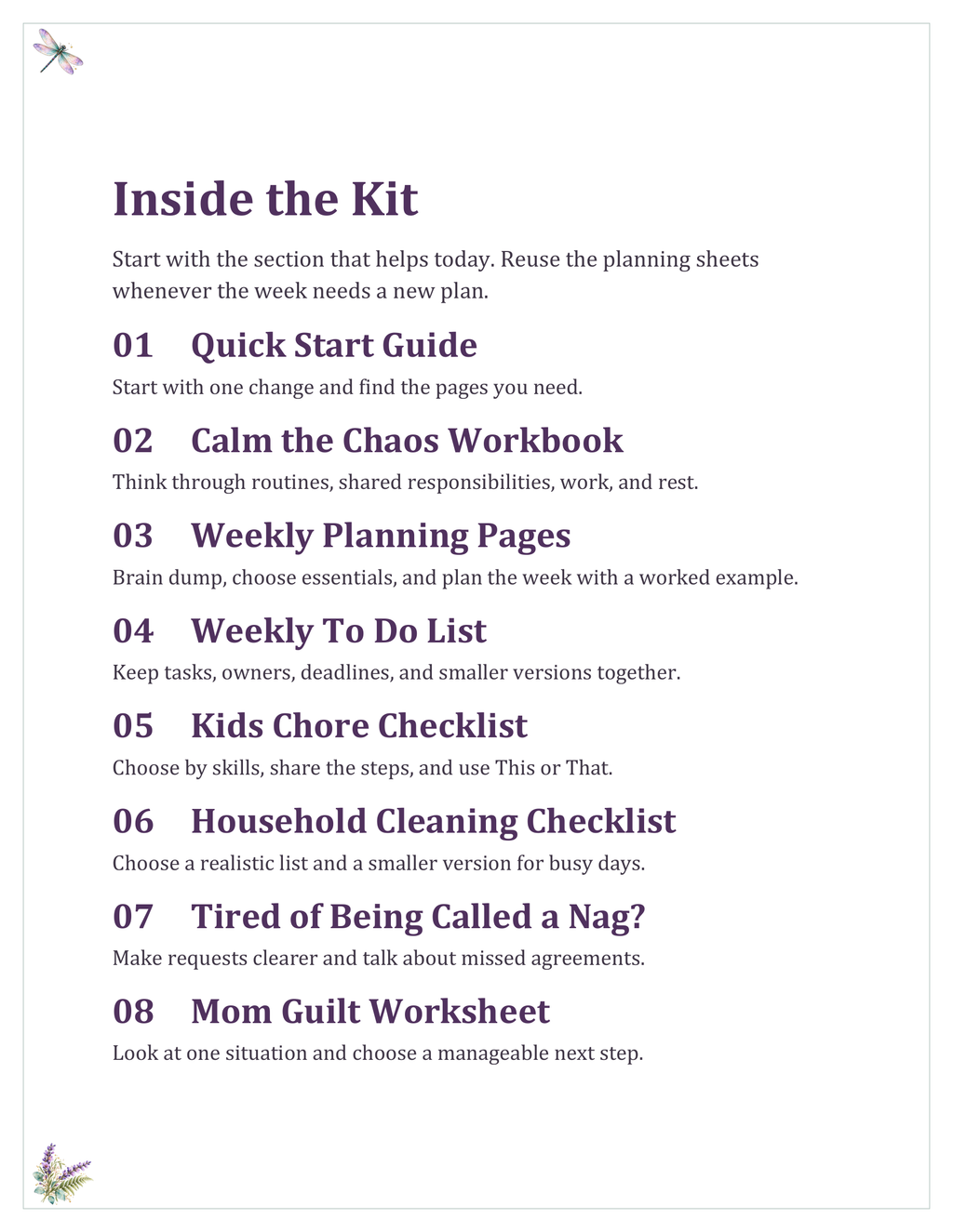 Calm the Chaos Kit | Whimsical Dragonfly Edition