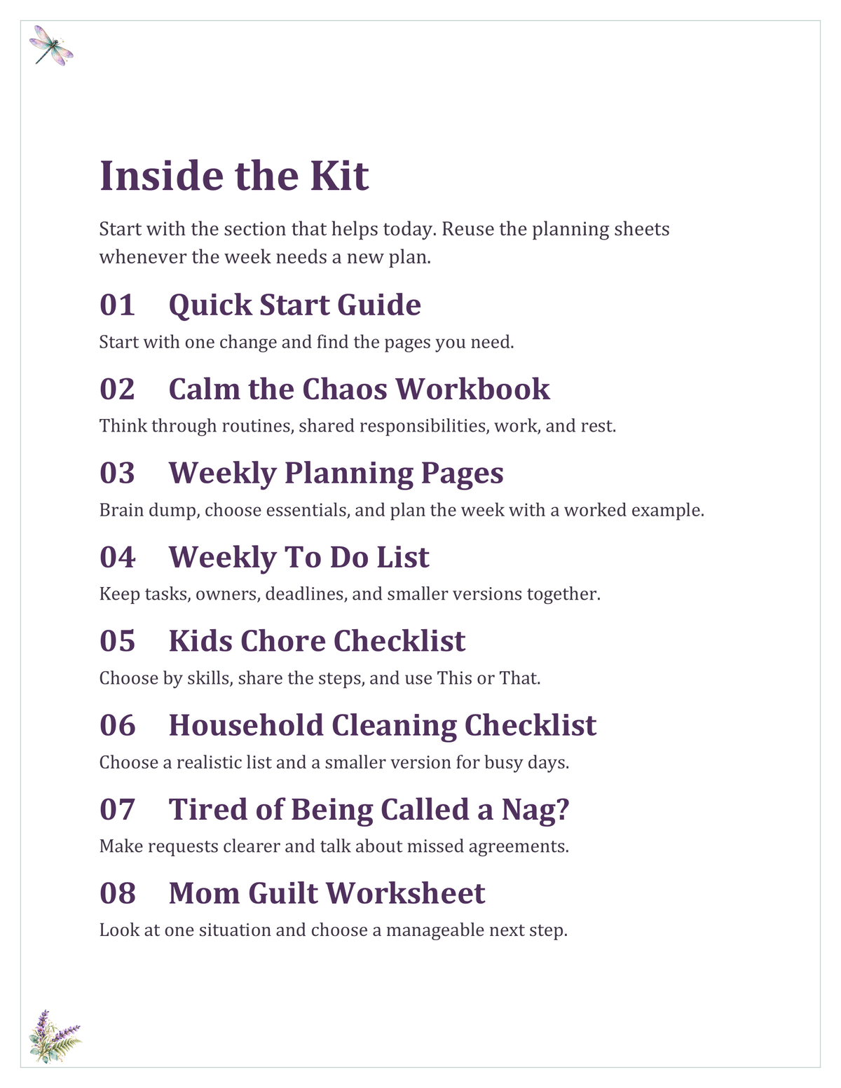 Calm the Chaos Kit | Whimsical Dragonfly Edition